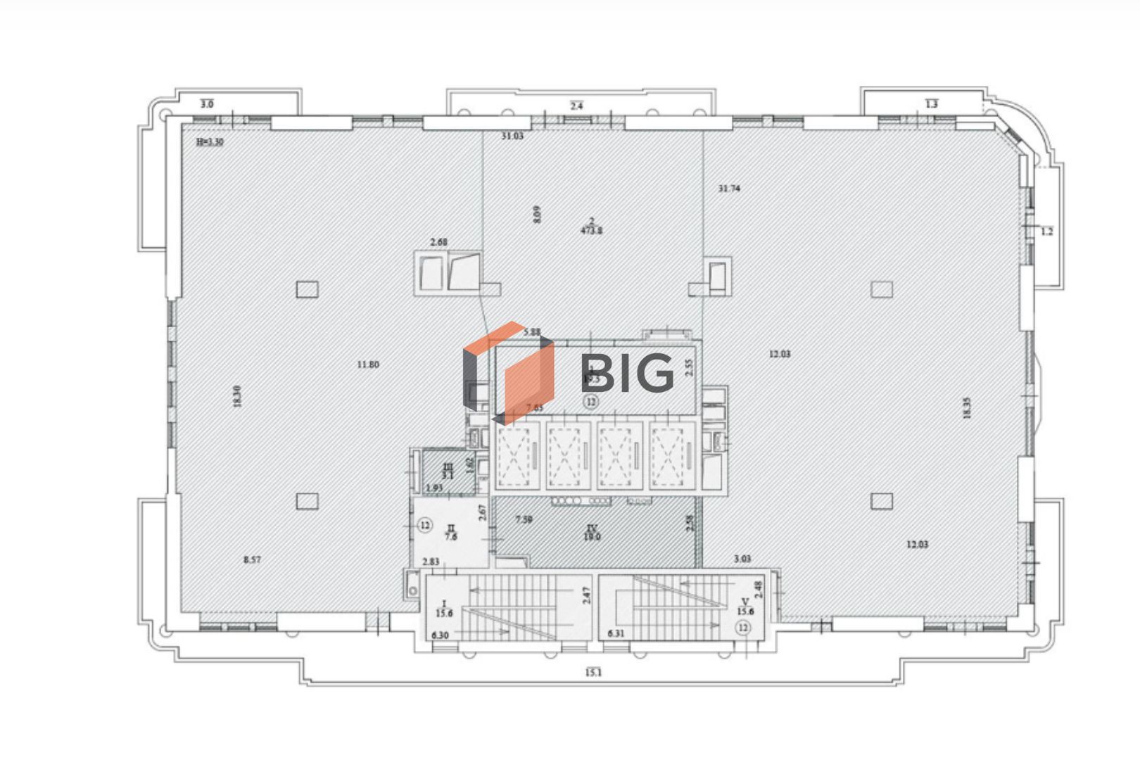 Офіс з панорамою на центр міста 611 кв.м., Open Space+тераса