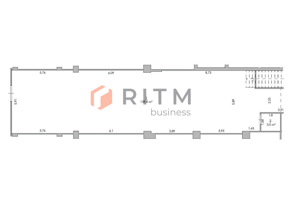 Оренда фасадного приміщення 145 м² у центрі — ЖК «Ярко Центр», Південний Бульвар